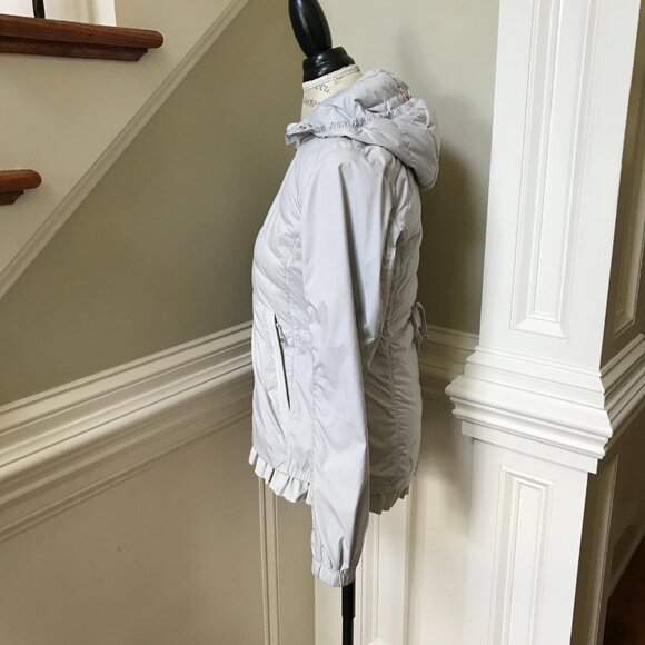 Lululemon Spring Fling Puffy Windbreaker Jacket Womens 6 Gray Hooded Full Zip - Picture 8 of 12